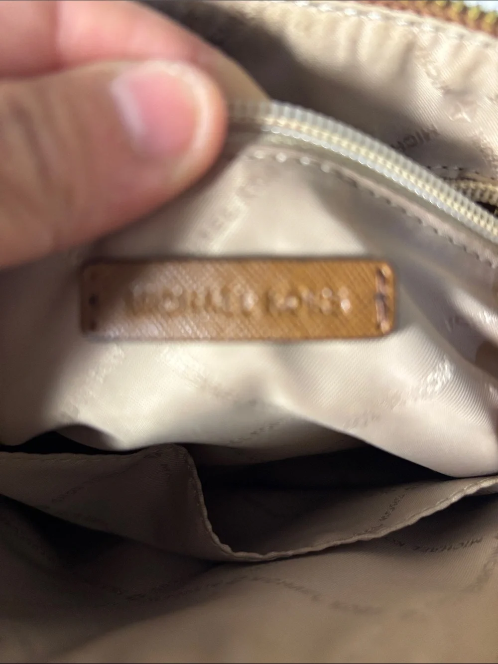 Michael Kors Camel Saffiano Leather Crossbody Dome Bag - Picture 3 of 8